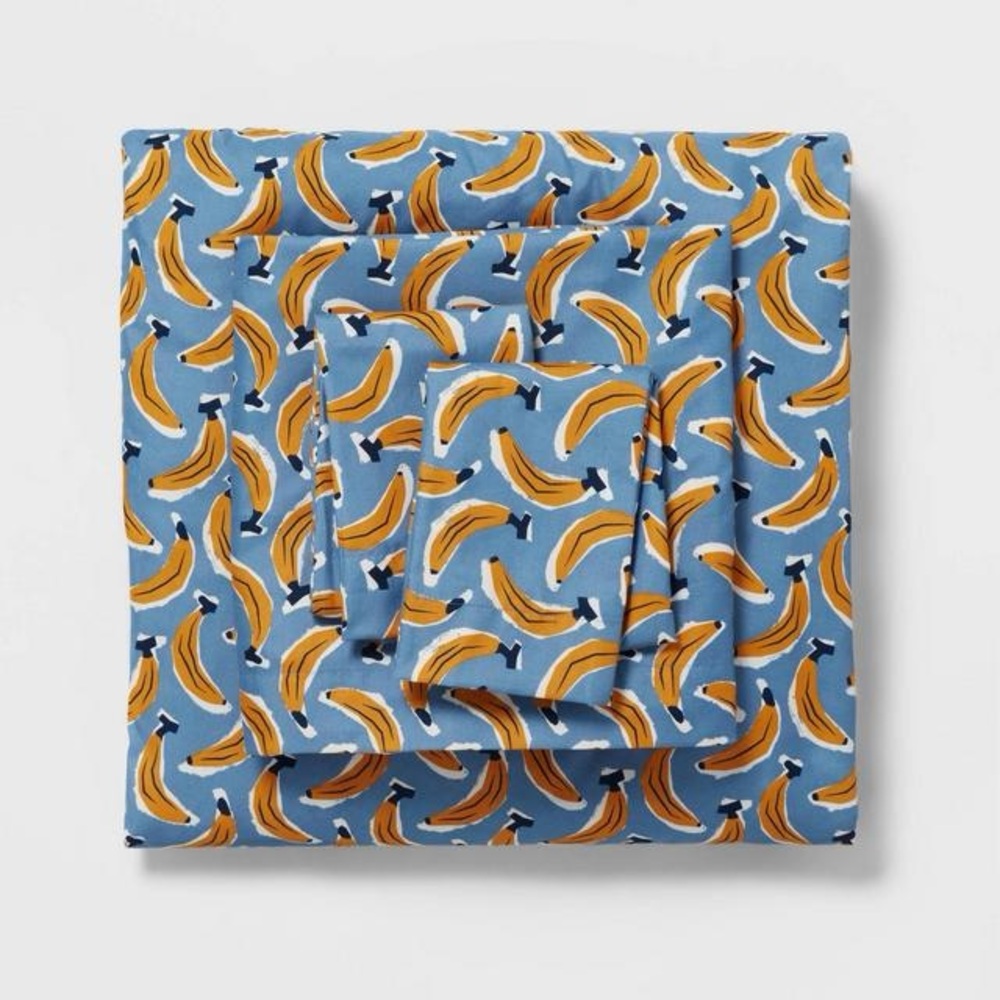 Banana Print Sheet Set - Blue & Yellow - Picture 9 of 9